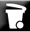 Symbole représentant un bac à ordures sur fond noir