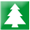 Symbole représentant un sapin sur fond vert