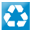 Symbole représentant le recyclage sur fond bleu